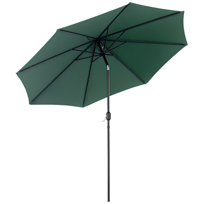 3(m) Patio Umbrella Outdoor Sunshade Canopy w/ Tilt & Crank Green