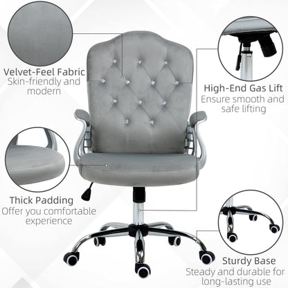 Home Office Chair with Adjustable Height Tilt Function Grey