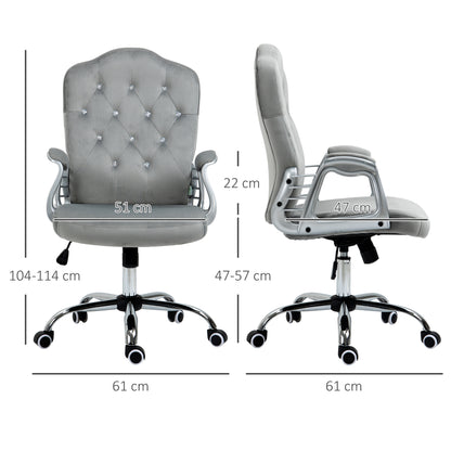 Home Office Chair with Adjustable Height Tilt Function Grey