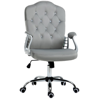 Home Office Chair with Adjustable Height Tilt Function Grey