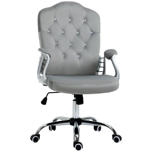Home Office Chair with Adjustable Height Tilt Function Grey