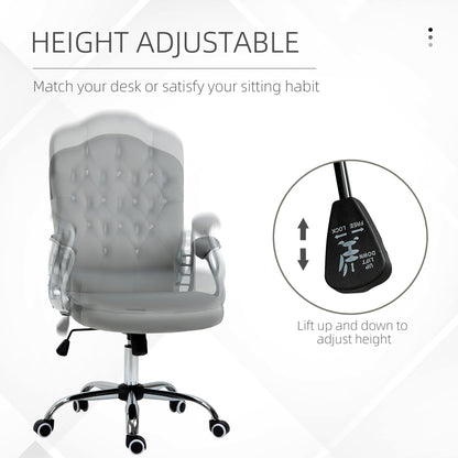 Home Office Chair with Adjustable Height Tilt Function Grey