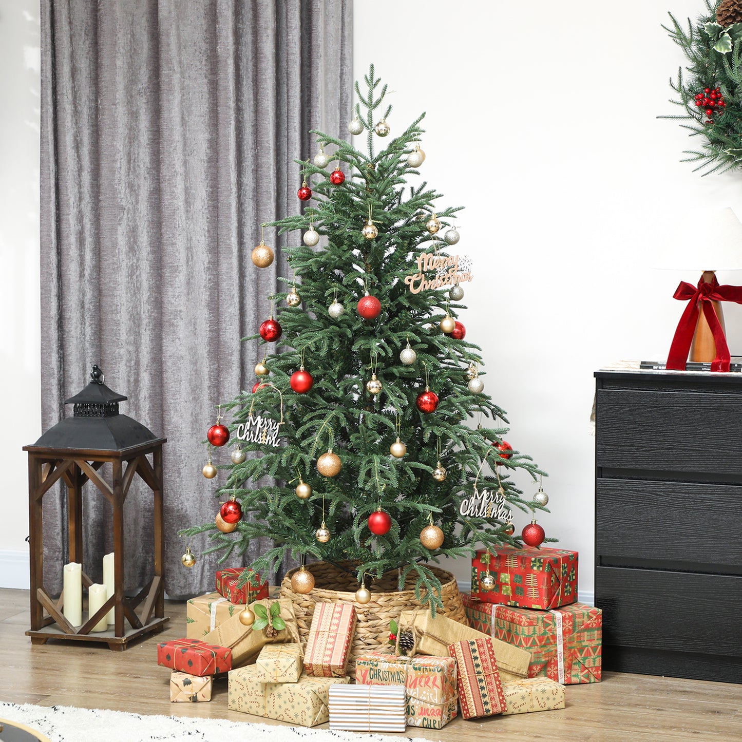 5 ft Christmas Tree, Full Spruce Xmas Tree, Easy Assembly