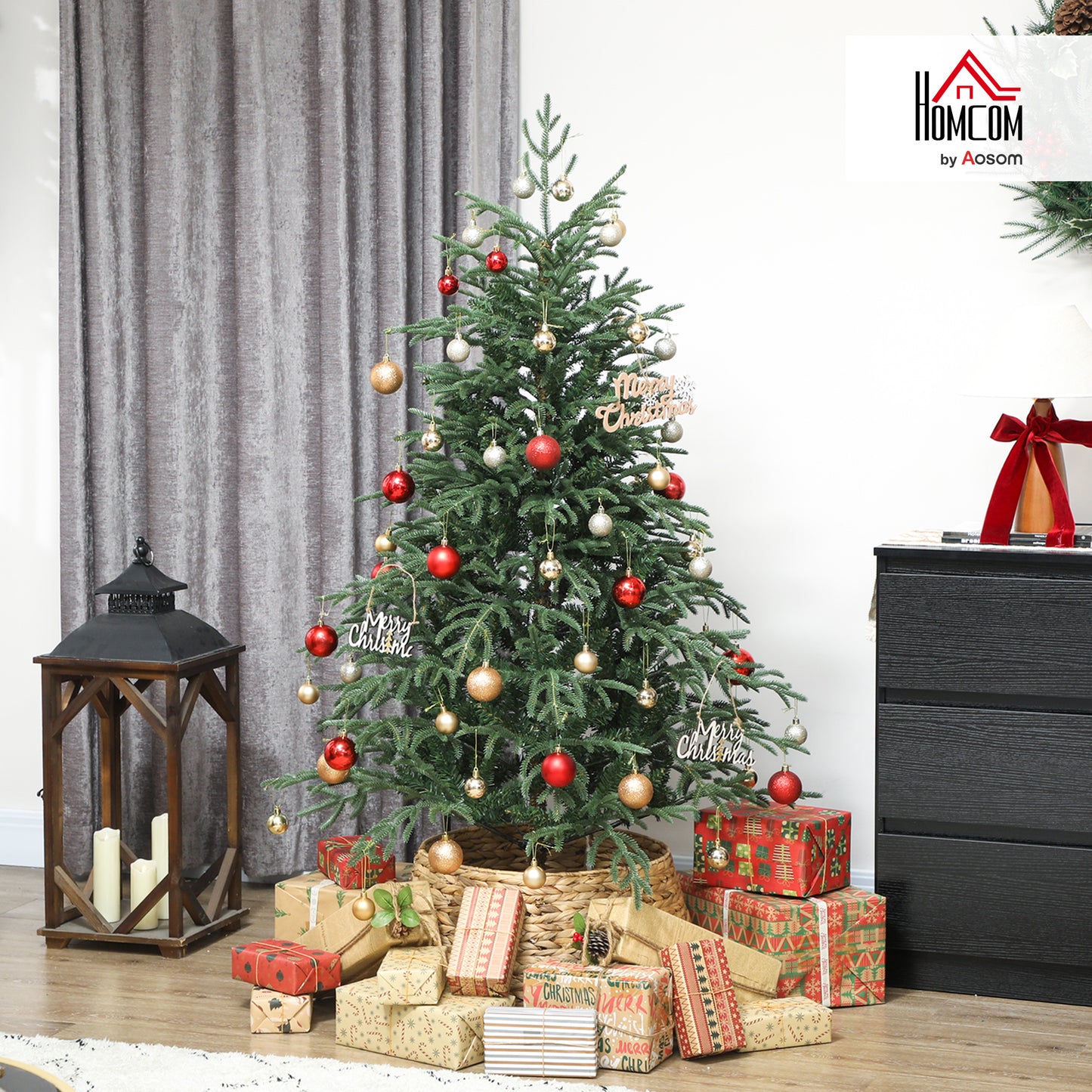 5 ft Christmas Tree, Full Spruce Xmas Tree, Easy Assembly