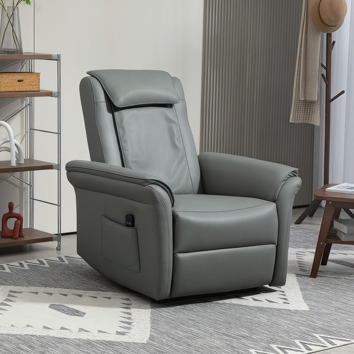 3D Kneading Massage Recliner Chair with Headrest, Breathable Leather Recliner Armchair