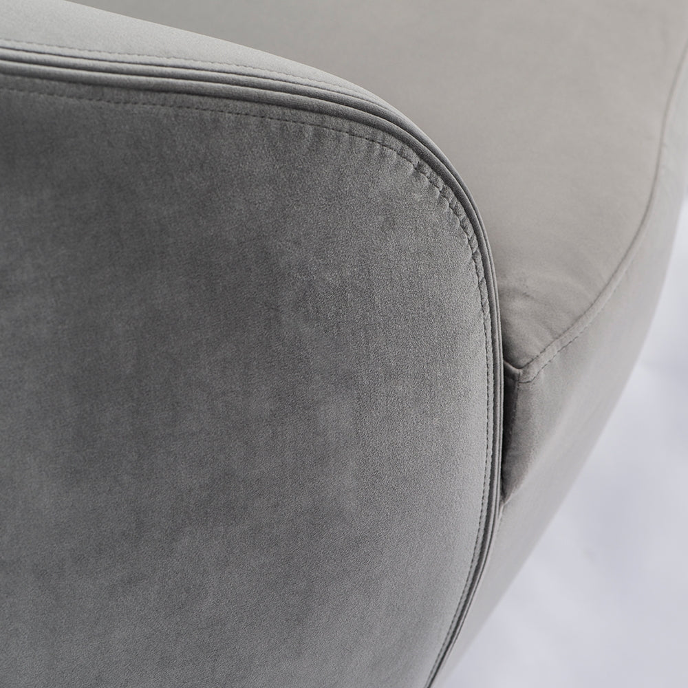 Equinox Six Seat Sofa – Dove Grey – Polished Chrome Base