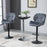 Set of 2 Adjustable Bar stools With Backs , Armless Upholstered Swivel Counter Chairs, Barstools with Back, Footrest, Grey