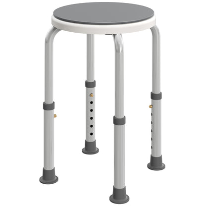 360 Degree Swivel Shower Stool with Non-Slip Feet for Disabled, Grey