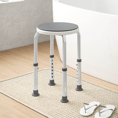 360 Degree Swivel Shower Stool with Non-Slip Feet for Disabled, Grey
