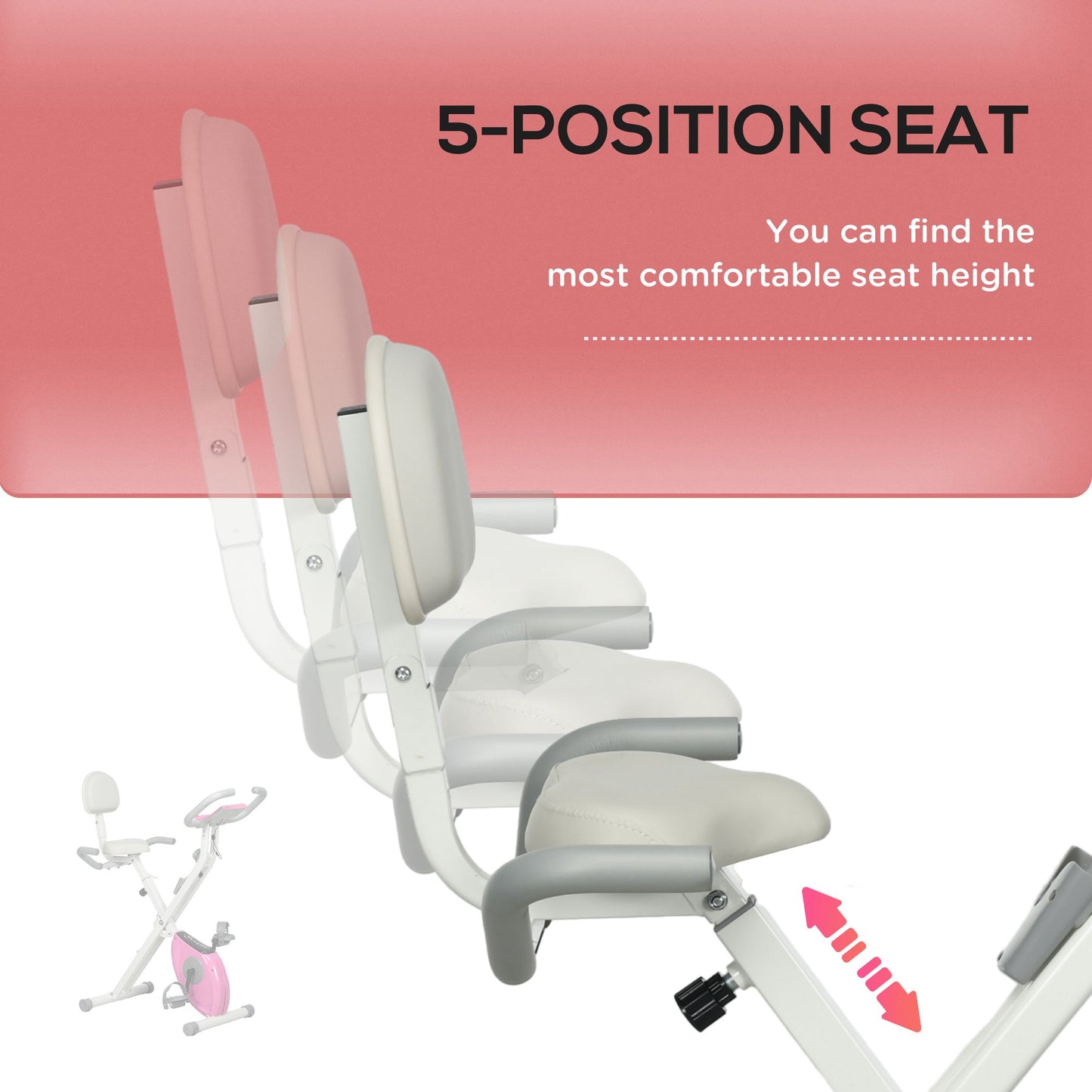Folding Exercise Bike w/ Adjustable Magnetic Resistance, Seat Height