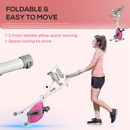 Folding Exercise Bike w/ Adjustable Magnetic Resistance, Seat Height