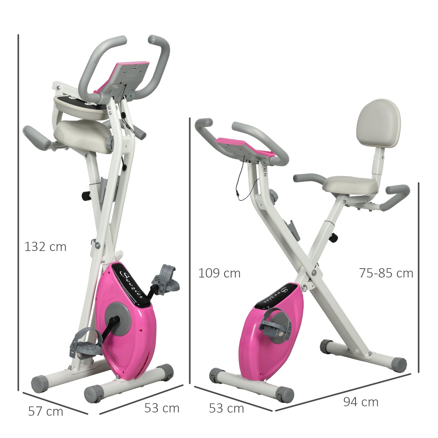 Folding Exercise Bike w/ Adjustable Magnetic Resistance, Seat Height