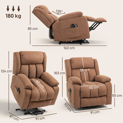 Power Lift Recliner Chair, Lift Chair for Elderly with Massage, Brown