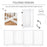 Wooden Freestanding Pet Gate 4 Panels 91cm Foldable Dog Safety Fence with 2 Support Feet Walk-through Door for Doorway Stairs White