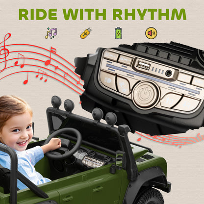 Kids Ride On Car, 12V Battery-Powered Electric Car w/ Remote Green
