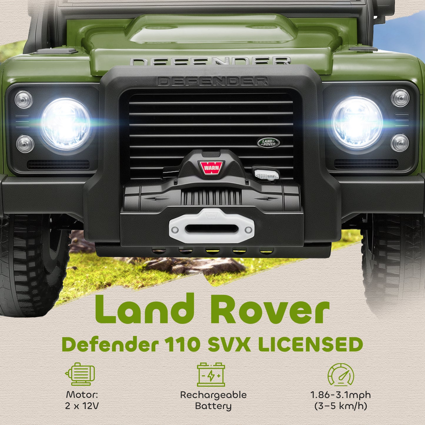 Kids Ride On Car, 12V Battery-Powered Electric Car w/ Remote Green