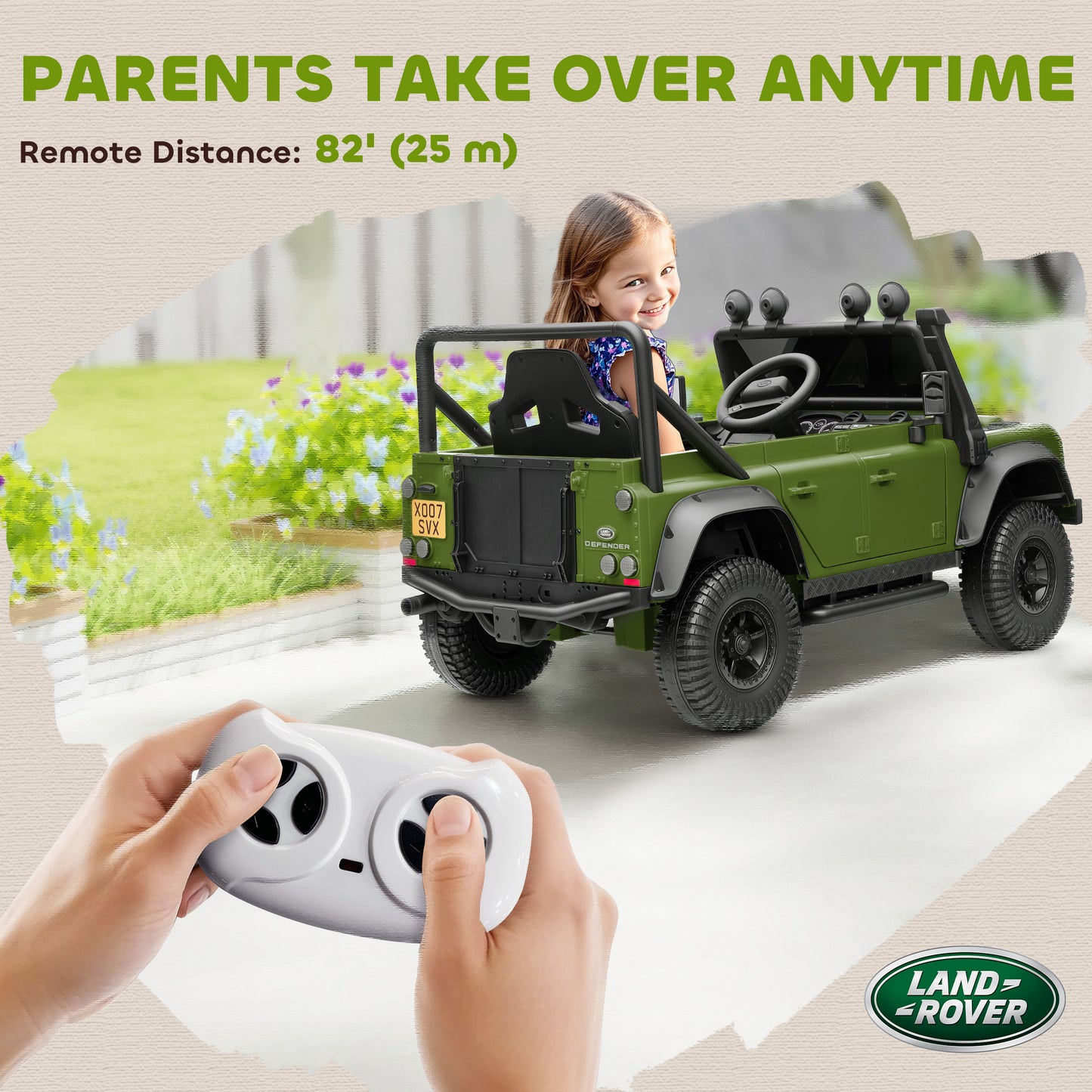 Kids Ride On Car, 12V Battery-Powered Electric Car w/ Remote Green