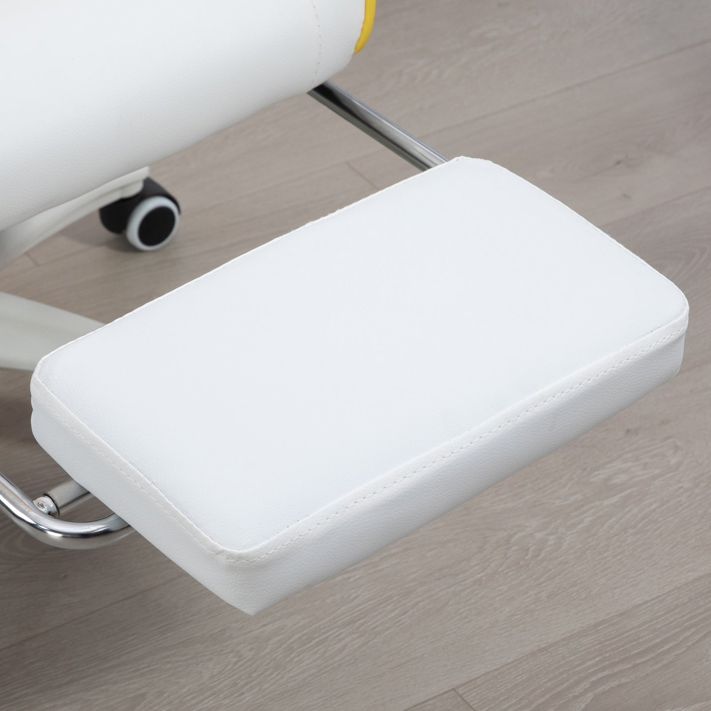 Racing Style Gaming Chair with Footrest Removable Rabbit Ears, Yellow