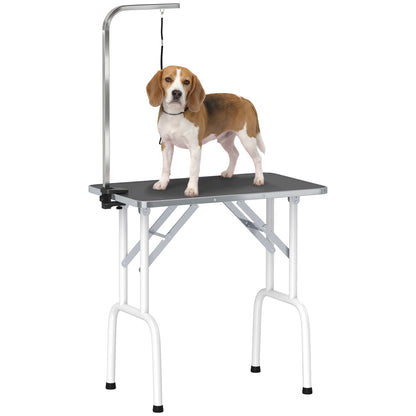Foldable Dog Grooming Table Adjustable Arm for Small Dogs 81x49x80 cm
