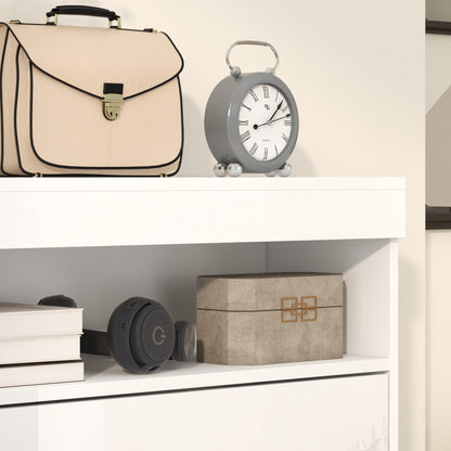 Wall Mounted or Freestanding Shoe Cabinet with 2 Flip Drawers, White