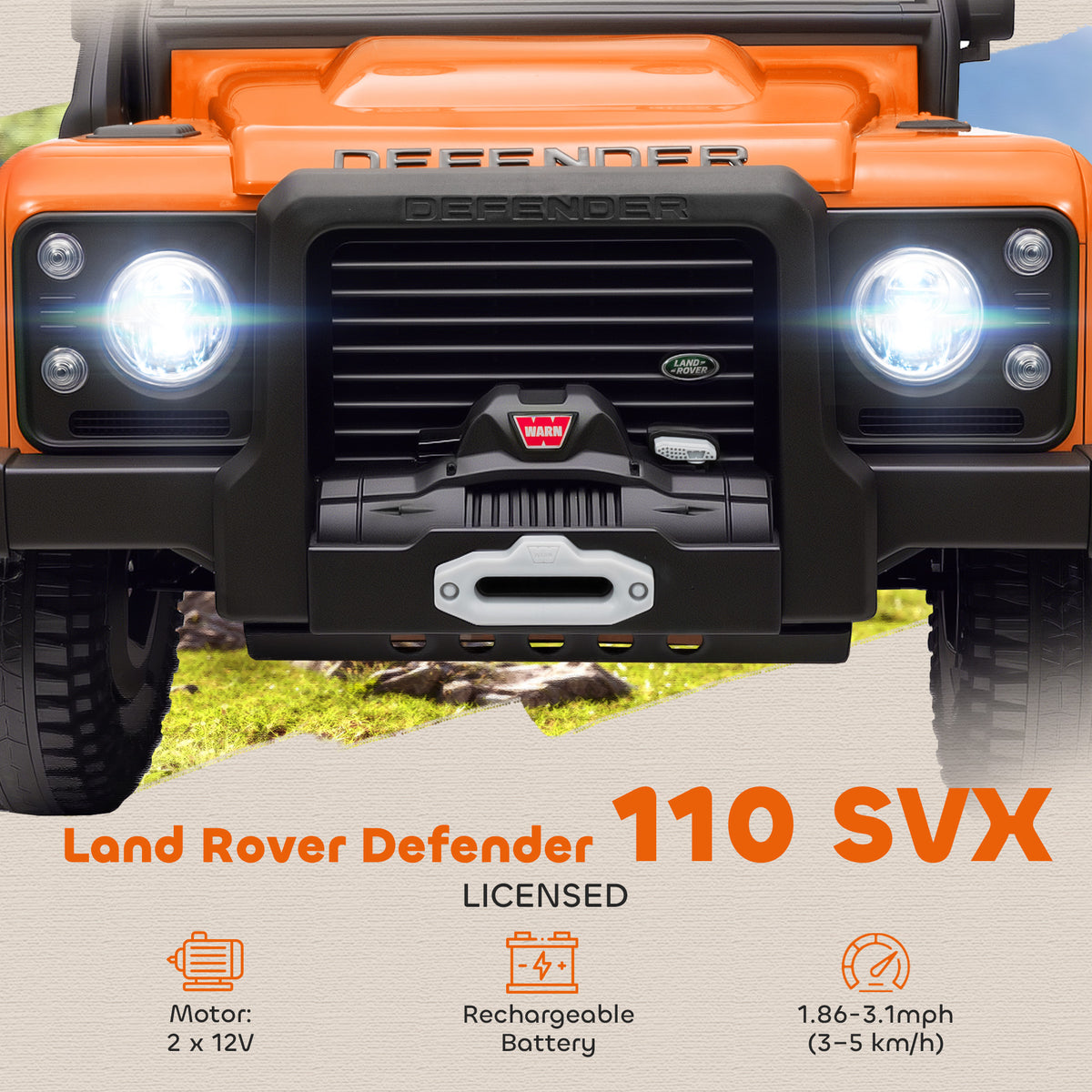 Kids Ride On Car, 12V Battery-Powered Electric Car w/ Remote Orange