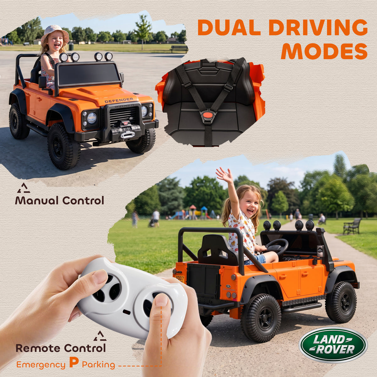 Kids Ride On Car, 12V Battery-Powered Electric Car w/ Remote Orange