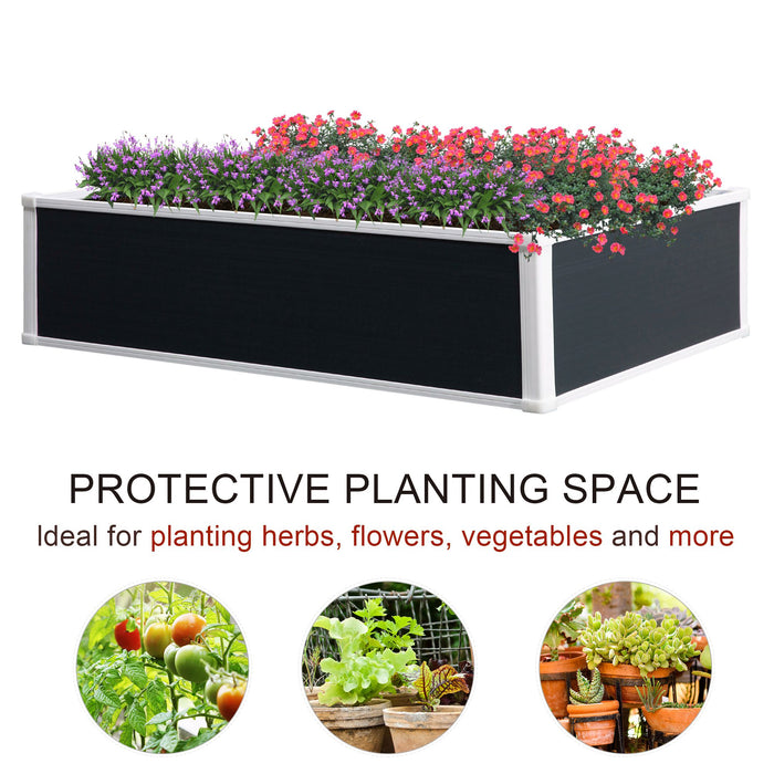 Garden Raised Bed Planter Grow Containers for Outdoor Patio Plant Flower Vegetable Pot PP 120 x 90 x 30 cm