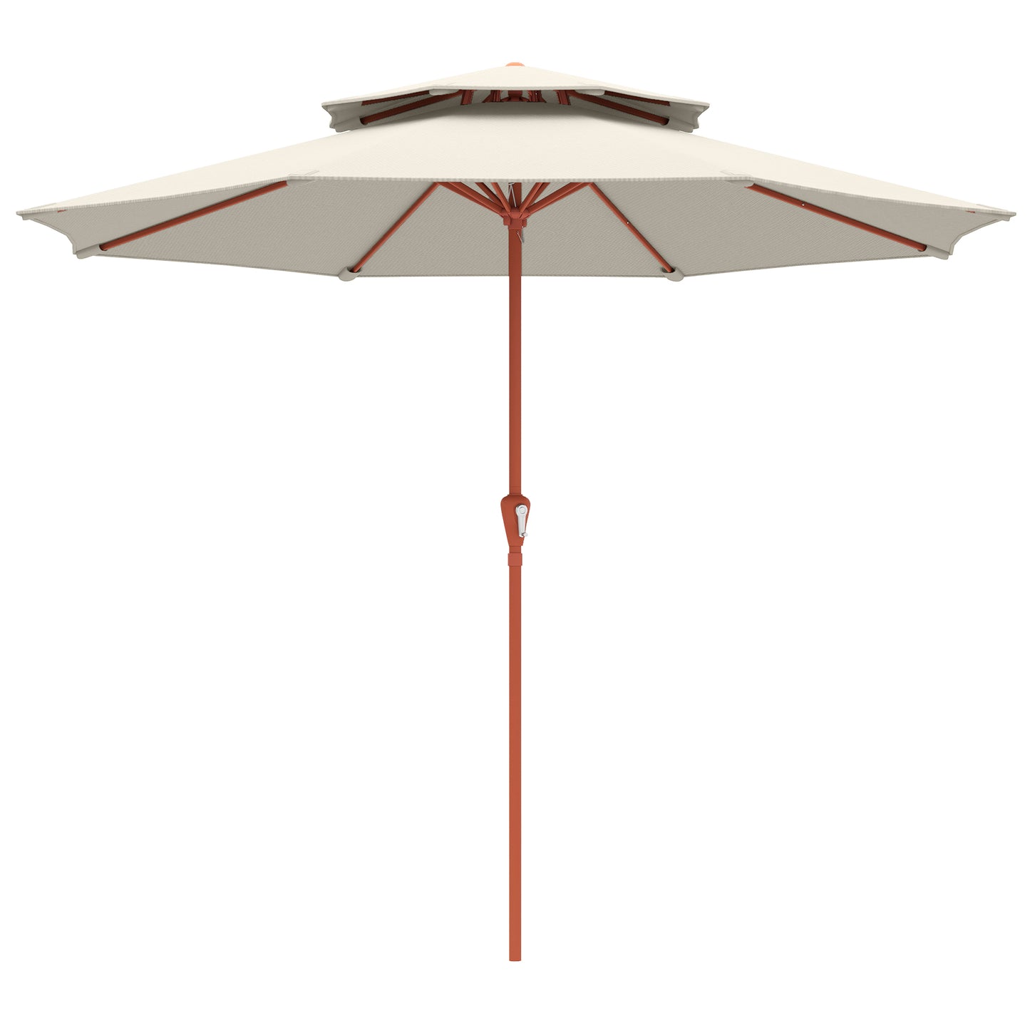 2.7 m Garden Parasol with Double Top, Cream White