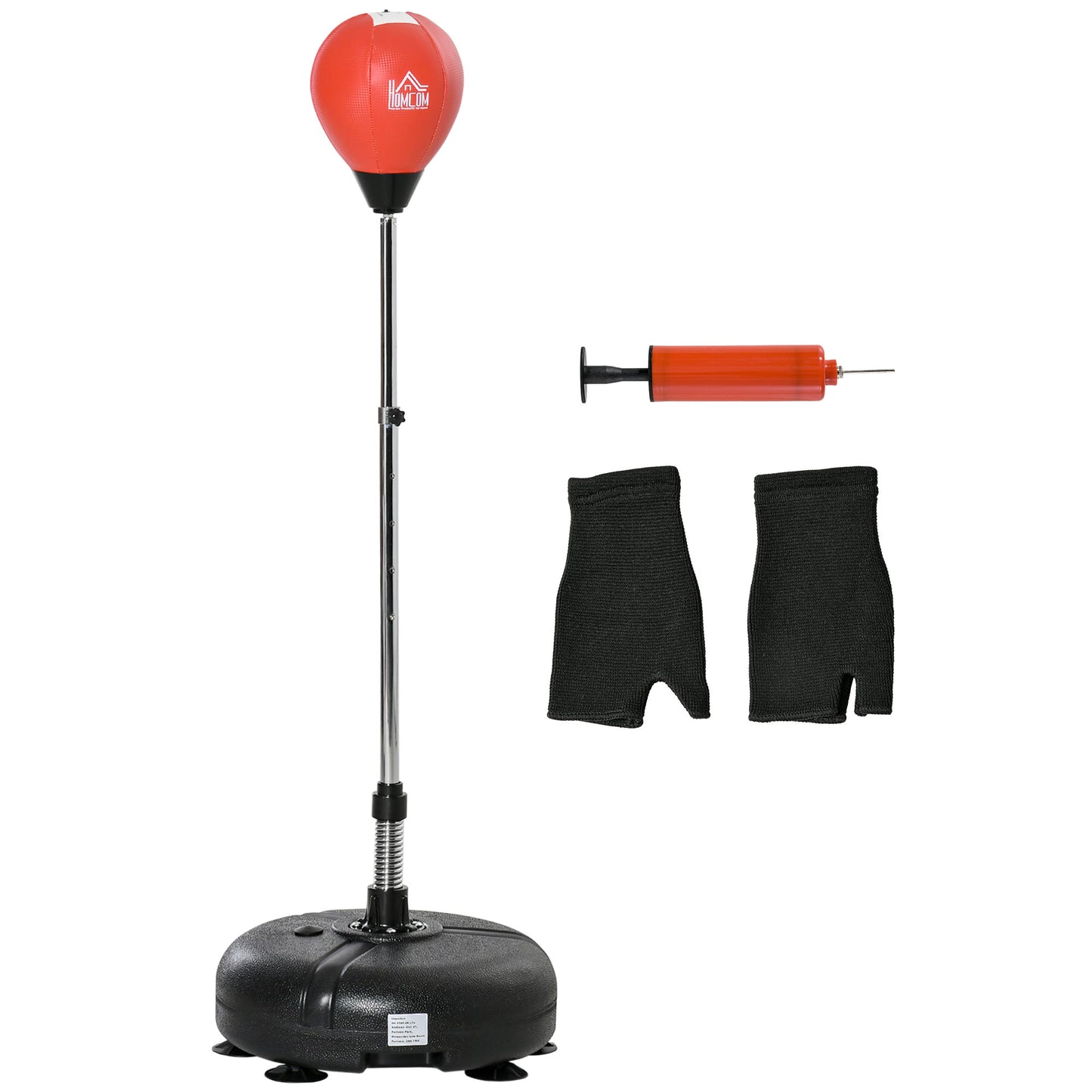 Punching Bag with Stand, Freestanding Boxing Bag Set, with Speedball, 133-151cm Adjustable Height, for Teens, Red/Black
