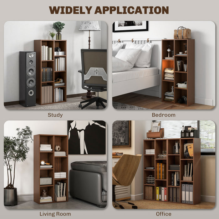 Bookcase Modern Bookshelf Cabinet for Home Office Walnut