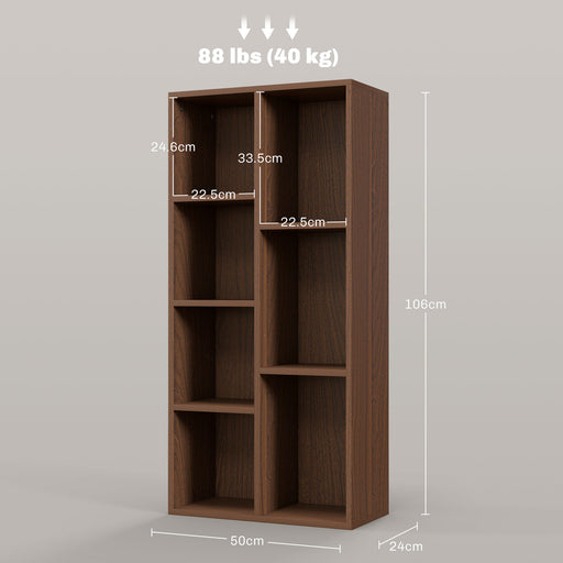 Bookcase Modern Bookshelf Cabinet for Home Office Walnut