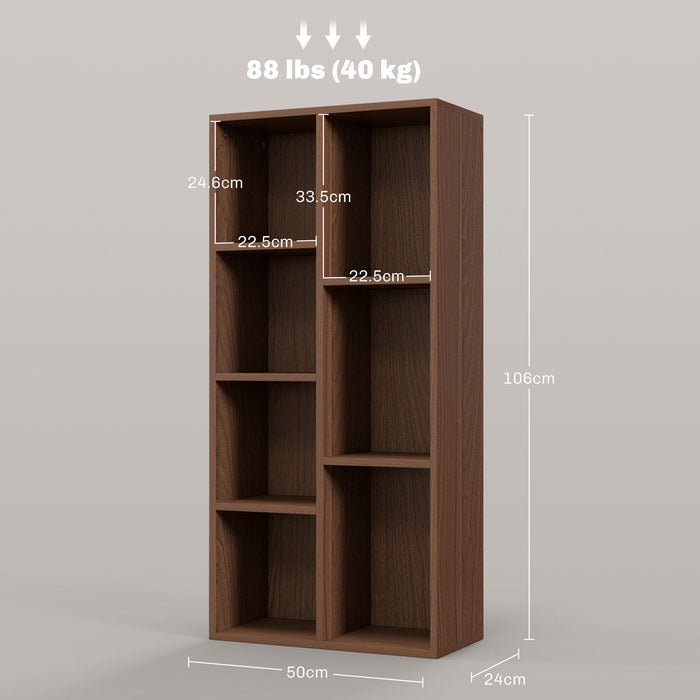 Bookcase Modern Bookshelf Cabinet for Home Office Walnut