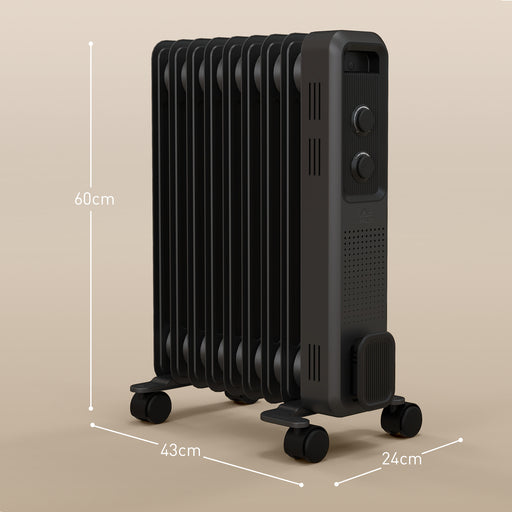 Oil Filled Radiator Portable Space Heater W/ 9 Fin, 3 Heat Settings