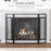 3-Panel Folding Fireplace Screen, Metal Mesh Fire Spark Guard, 126L x 3W x 80H cm-Black