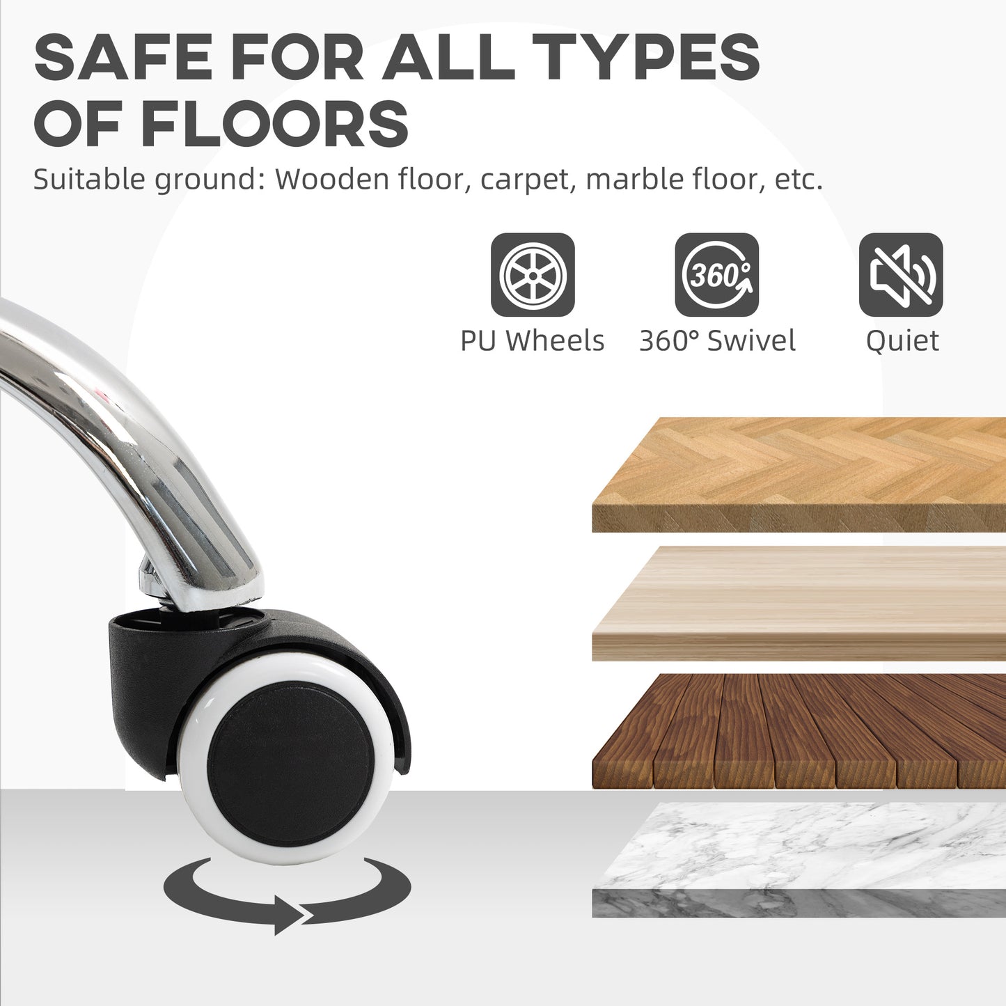 Office Chair, Swivel Desk Chair w/ Adjustable Height, Cream White