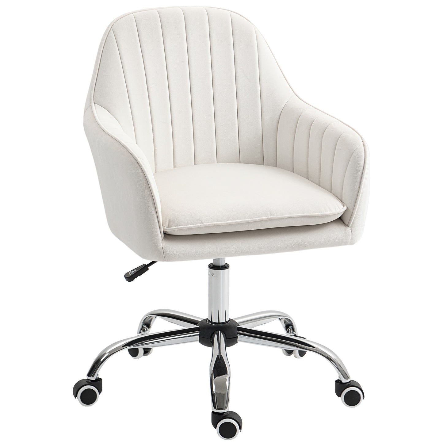 Office Chair, Swivel Desk Chair w/ Adjustable Height, Cream White