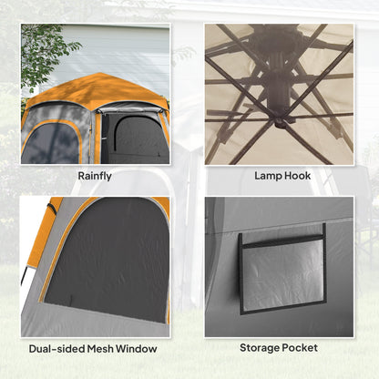 Instant Camping Tent, 4 Person Easy Setup Dome Tent, Light Grey