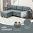 Convertible Modular Sectional Sofa w/ Storage Wood Frame Dark Grey