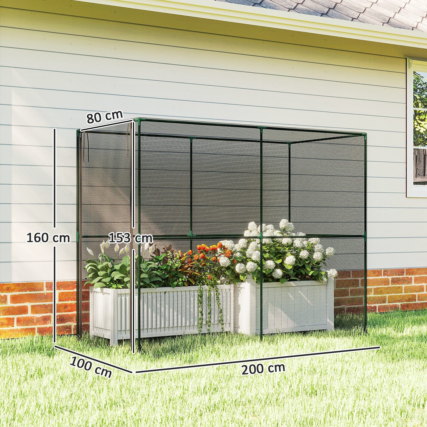 Fruit Cage Bird Netting, Plant Protection Tent, Black