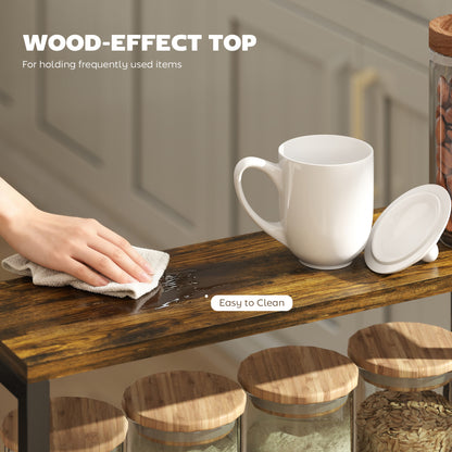 Rolling Kitchen Trolley, Slim Storage Cart with Metal Frame, Handle