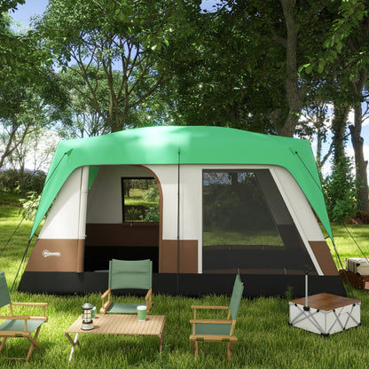 Camping Tent with 3000mm Waterproof Rainfly & Screen Panels, Green