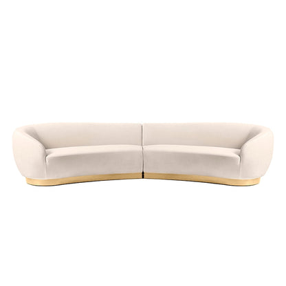 Equinox Six Seat Sofa – Chalk – Brushed Brass Base