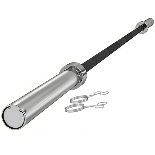 5cm Weight Lifting Bar, Barbell Bar with Spring Clips, 210cm, 19kg