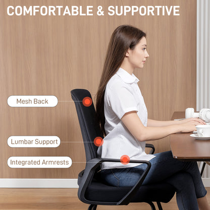 Desk Chair No Wheels, Meeting Chair with Mesh Back for Waiting Room