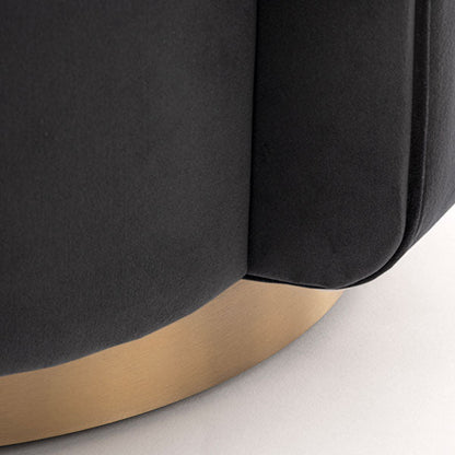 West End Swivel Dining Chair - Black- Brass Base