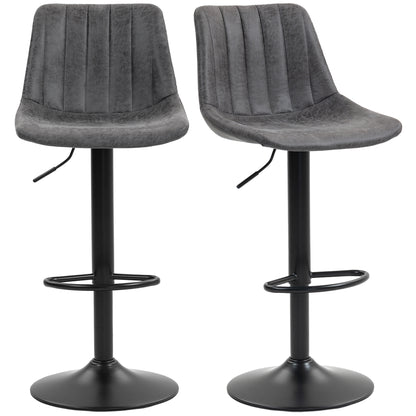 Bar Stools Set of 2 Adjustable Swivel Bar Chairs with Backrest