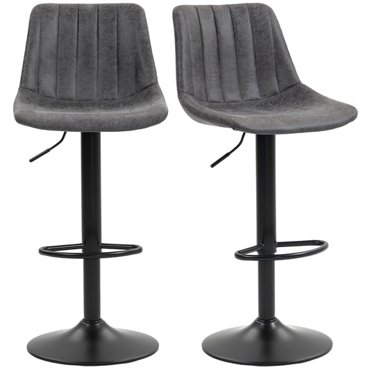 Bar Stools Set of 2 Adjustable Swivel Bar Chairs with Backrest