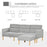 L Shape Sofa Bed Set, Linen Fabric Corner Sofa Bed with Rubber Wood Legs and Footstool, Grey