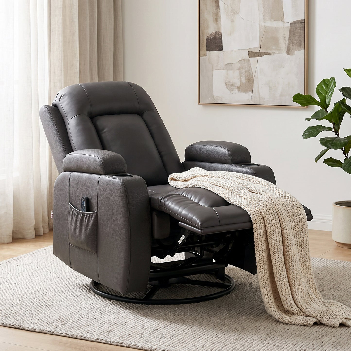 Massage Recliner Chair with 8 Vibration & Heat, Dark Brown