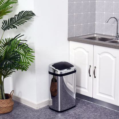30L Automatic Kitchen Bin with Lid and Infrared Motion Sensor Silver